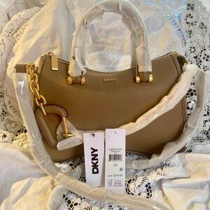 DKNY – Adria Satchel – Shitake – NWT Exclusive Neutral Colorway